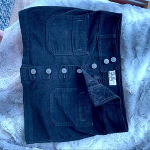 Free People Black Courduroy Mini Skirt